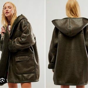 Free People We The Free Miller Faux Leather Jacket oversized XS
